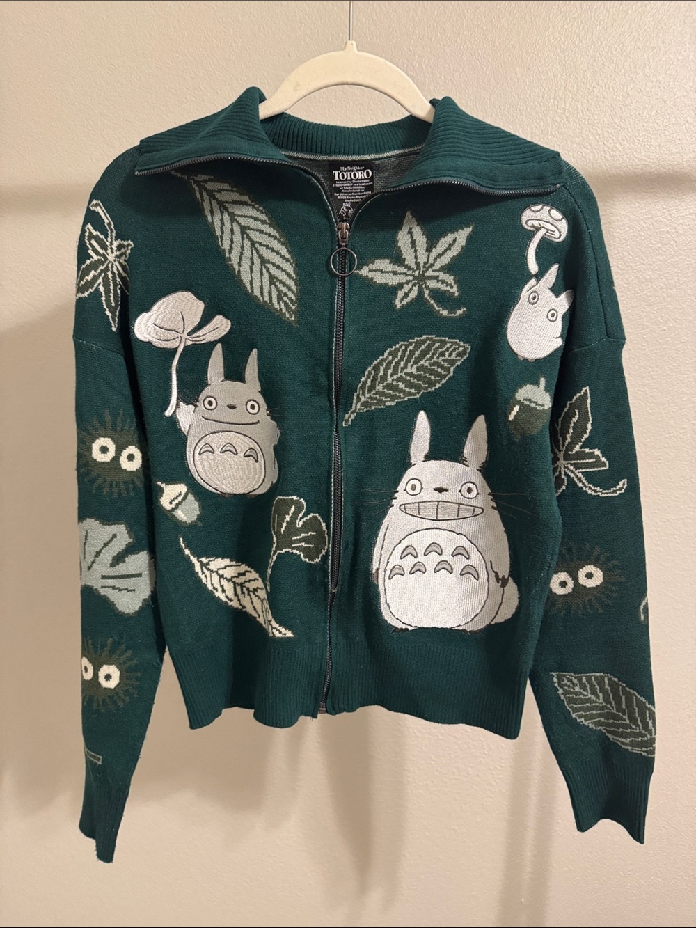 Studio Ghibli My Neighbor TOTORO Collared Full Zip Sweater